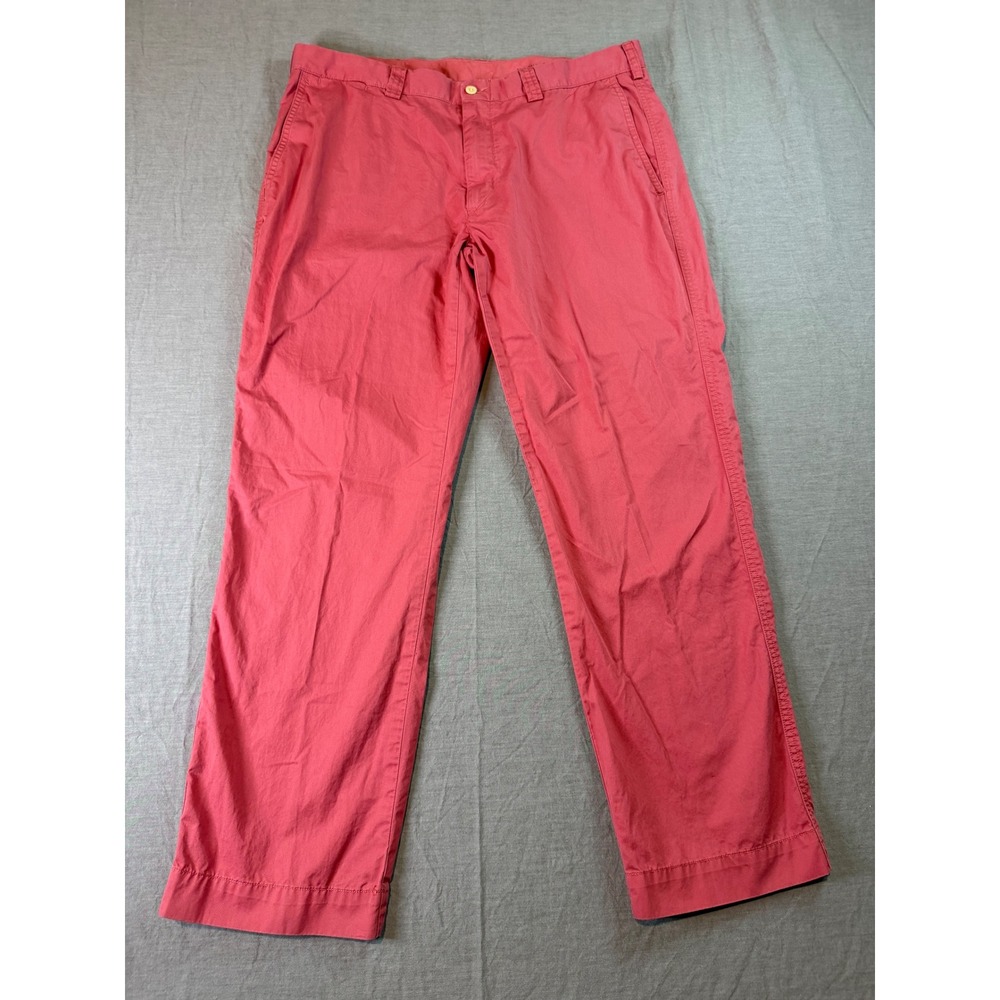 Polo Ralph Lauren Chino Pants Coral Pink Flat Front Pima Cotton Men Size 36x30